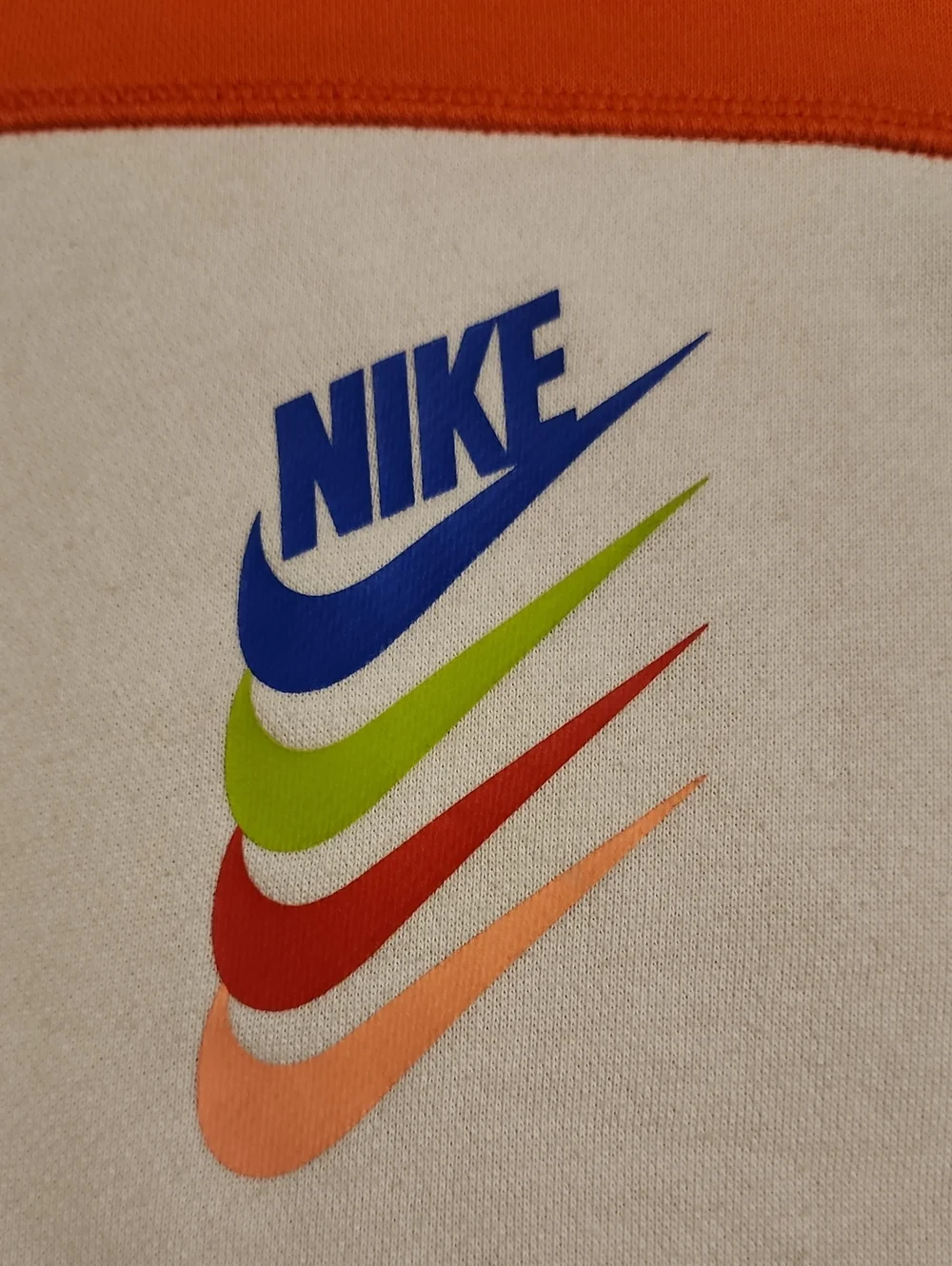 Nike Orange & White Cropped Hoodie | Size XXL
